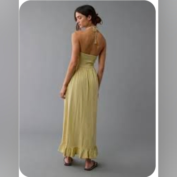 American Eagle Sunchaser Knit Convertible Strap Midi Dress Yellow Size XXL NWT - Picture 2 of 4